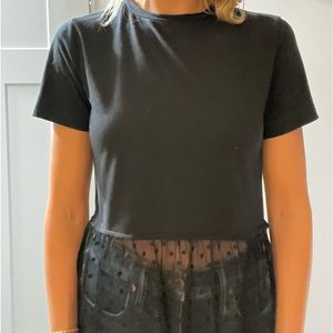 Black half laced top